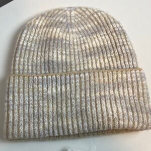 Free People Cream and Tan Knit Beanie